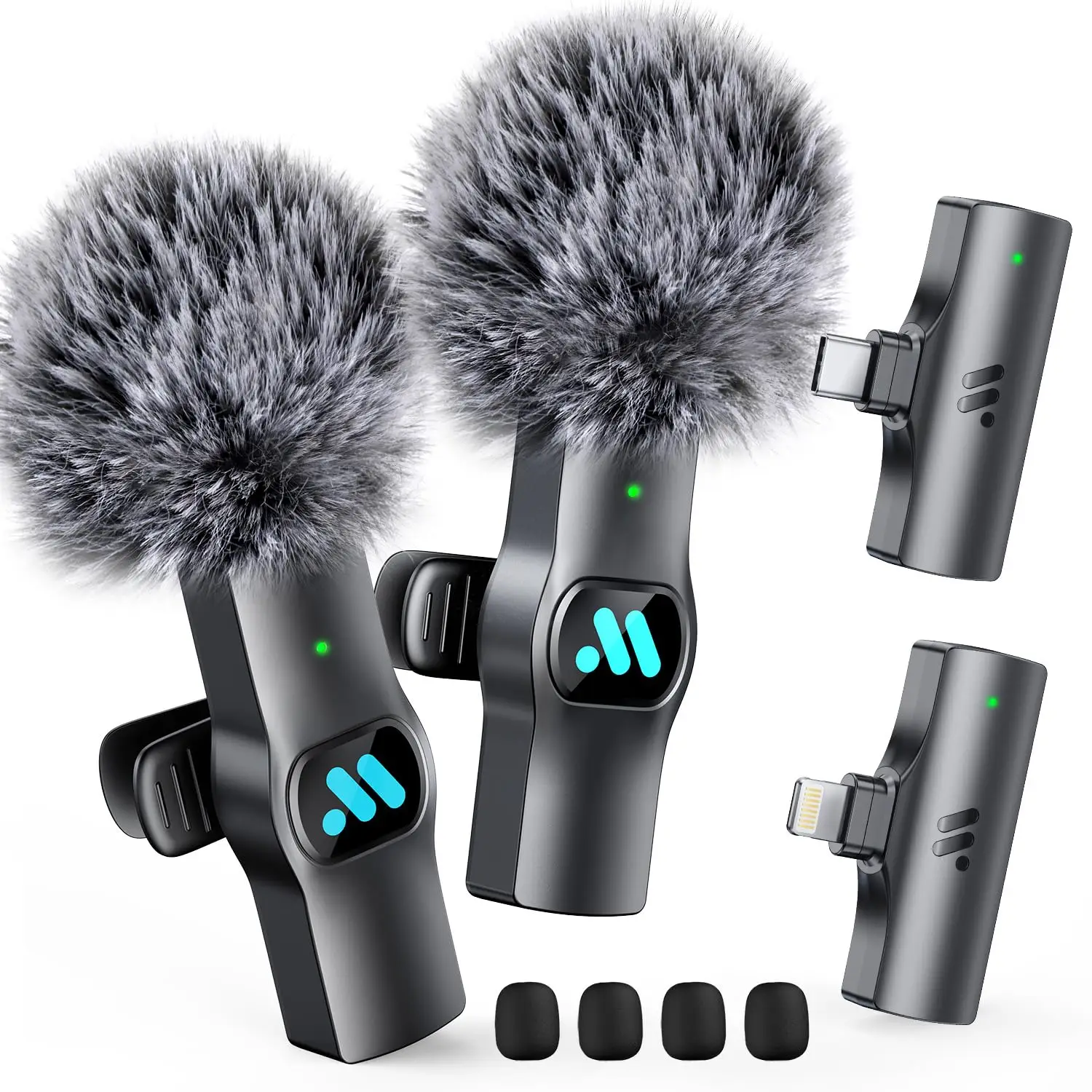 Leettus-2pcs-Lavalier-Wireless-Microphone